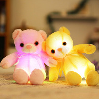 Vente en gros d'adorables jouets en peluche oursons rougeoyants en peluche super douce avec rembourrage en coton PP emballés dans un sac OPP