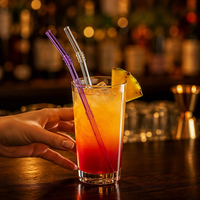 Pailles en verre borosilicate de haute qualité de la marque SHN, avec logo et couleur personnalisés, réutilisables, 20 cm, accessoire de bar tendance pour boisson