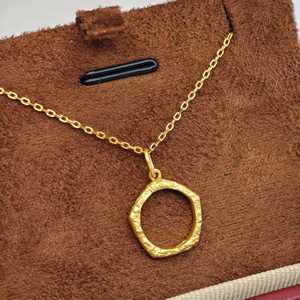 Collier pendentif en argent 925 plaqué or avec perle, vente en gros, cadeau de fiançailles, de mariage, à porter au quotidien, pour homme et femme, UM Jewelry - Product Image 3