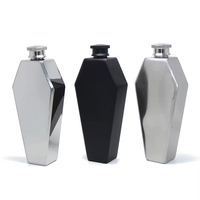 Botella de whisky de acero inoxidable de 100 ml con forma de ataúd, divertida y personalizada, para hombre