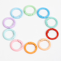 Disponible en différentes tailles, fermoir à ressort rond ouvert, connecteur de porte-clés DIY, accessoires de bijouterie