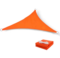 Voile d'ombrage triangulaire orange, 95 % de protection UV, respirante, résistante à l'eau, auvent solaire pour patio, terrasse, pelouse