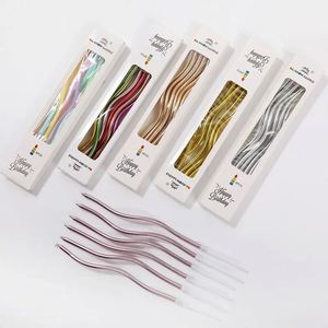 6pcs/Box Spiral Light Candle Long Pencil <b>Cake</b> Candle Flowers Round Shape for Kids Birthday Party Wedding Favor <b>Supplies</b> - Product Image 2