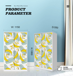 <b>Almirah</b> Designs Cheap Bedroom Steel Flower Printing Wardrobe - Product Image 4