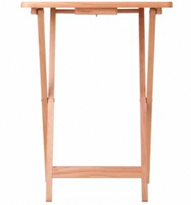 Bàn cà phê cơ bản TV cổ điển bữa ăn tối hình chữ nhật Khay bảng với lưu trữ giá gỗ tự nhiên phòng khách - Product Image 5