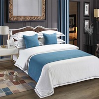 Parure de lit d'hôtel, couvre-lit, coussin, ensemble de literie blanc uni taille Queen et King pour hôtel cinq étoiles