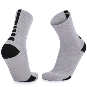 Cross-Border Non-Slip Football Socks Compression MID/Long Cut Terry <b>Cushion</b> <b>Stripe</b> Design Cuff Bottom Customizable Sports Socks - Product Image 2