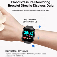 Smartwatch Y68 D20 Resistente al Agua IP67 Barato, Pulsera Deportiva de Fitness con Pantalla IPS para Android e iOS con Monitoreo de Presión Arterial