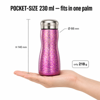 Termos Saku Mini Titanium Murni 230ml Cangkir Vakum Terisolasi Dengan Infuser Teh Penahan Panas Untuk Kantor Perjalanan Rumah