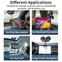 Support à double ventouse pour tablette PC Navigation Vidéo Support pour iPad 4-12.9 pouces Téléphone Tablettes Support pour voiture