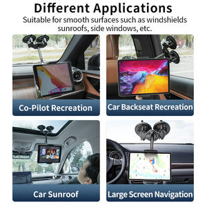 Soporte de ventosa doble para tableta, PC, navegación, vídeo, soporte para iPad, 4-12,9 pulgadas, teléfonos, tabletas, soporte para coche - Product Image 3