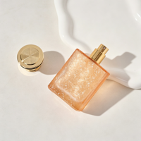 Flacon de parfum en verre ambré pêche 50ml 1.7oz Texture craquelée Bouchon décoratif doré OEM ODM Marque privée Vente en gros en vrac