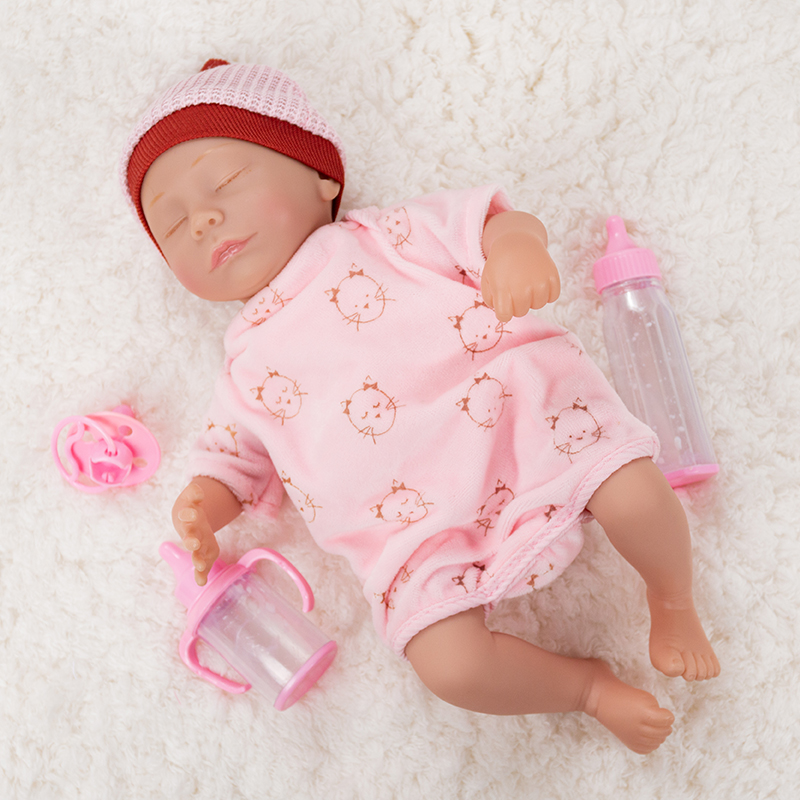 Новорожденные дизайнерские игрушки кукла 14 дюймов спящее лицо силиконовая кукла для детей Vinly Reborn кукла