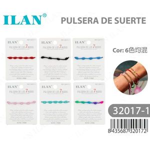 Braccialetto Ilan con 7 nodi, cordino spesso, colori misti, braccialetto portafortuna - Product Image 1