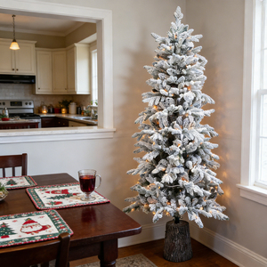 <span class=keywords><strong>Sapin</strong></span> <span class=keywords><strong>de</strong></span> Noël artificiel réaliste avec flocons épais, pré-éclairé par LED blanc chaud, qualité supérieure, directement <span class=keywords><strong>de</strong></span> l'usine - Product Image 1