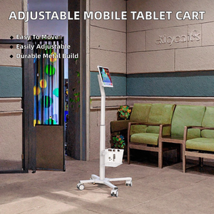 <span class=keywords><strong>DSUPPORT</strong></span> Verstellbarer Medizinischer Mobiler Gasdruckfeder-Arbeitsplatzwagen Tablet-PC VESA Krankenhaus-Trolley-Ständer aus Metall - Product Image 2