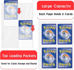 QY Top Loader PU Leather 2x2 <b>Card</b> Sleeves 80 <b>Card</b> <b>Binder</b> for Trading <b>Card</b> TCG Sports <b>Cards</b> - Product Image 5