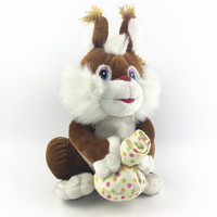 Peluche Écureuil Rétro Sac de Bonbons 25cm, Animal en Peluche Personnalisé Doux et Moelleux, Cadeau pour Pâques