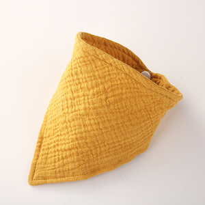Bavoir bébé en coton <span class=keywords><strong>double</strong></span> <span class=keywords><strong>gaze</strong></span> couleur unie, absorbant, style européen et américain, en mousseline, serviette triangulaire en crêpe pour enfants - Product Image 6