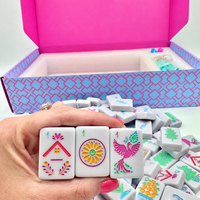 Jeu de tuiles de Mahjong américain de style nordique, 160 pièces, jeu de Mahjong d'art populaire scandinave pour 4 joueurs, vente au détail, vente en gros, personnalisable