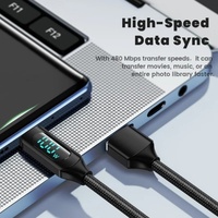 Kabel Pengisian Cepat 120W 6A USB/Type-C Berbahan Nilon Kepang untuk Ponsel