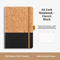 Ensemble de carnets en liège personnalisés, sangle en paille de lin écologique, carnet, cadeau d'affaires