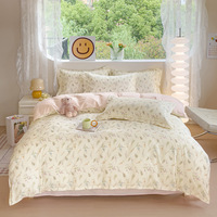 Parure de draps en coton brossé lavé style Ins pour chambre moderne et dortoir