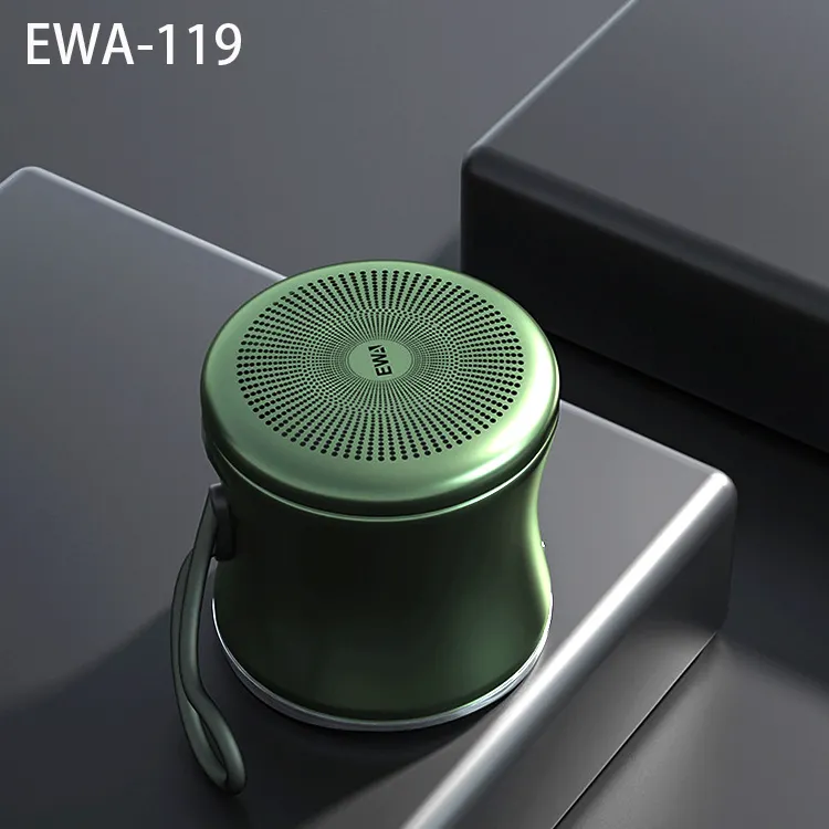 Ewa A119 Mini Bt Speaker Lanyard Kleine Groene Speaker Bas Radiator Ipx7 Waterdicht Kleine Krachtige Metalen Draadloze Draagbare Speaker