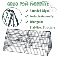 Triangle extérieur lapin lapin huche maison pour petits animaux, cage à lapin en métal pliante