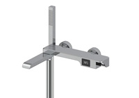 Robinet de Douche Pluie LED Monocommande de Luxe, Corps Chromé Poli, Jet de Douche, Cartouche Céramique, Robinet en Laiton à Débit Contrôlé, Robinets Modernes