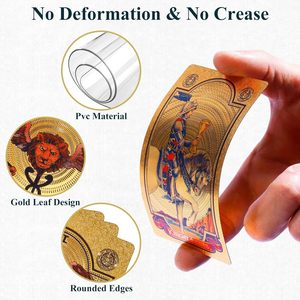 Premio tarocchi 78 fogli d'oro tarocchi con guida libro mazzo professionale per principianti durevole scatola dei tarocchi in PVC lingua inglese - Product Image 3