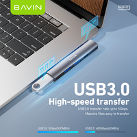 BAVIN Alloy Material Manufacturer Hub22 Usb3.0 5gbps Tipe c 4 port Usb hub untuk komputer Laptop