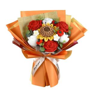 Bouquet di Girasoli Lavorati a Mano di Alta Qualità, Fiori all'Uncinetto per Regali all'Ingrosso, Natale, Laurea, Pasqua, <span class=keywords><strong>Festa</strong></span> <span class=keywords><strong>della</strong></span> <span class=keywords><strong>Mamma</strong></span> - Product Image 2