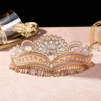 Couronnes et diadèmes vintage, couronne en quartz transparent, coiffe de mariée, diadème multicolore de style cour, tiara de cabelo