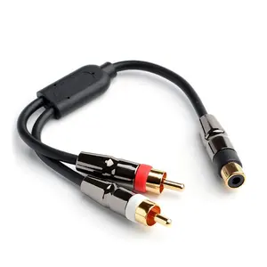 High Quality Goldメッキ3.5ミリメートルFemale MiniにJack 2 Male RCA Plug Adapter Audio Y Cable