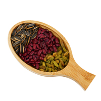 Grand plateau cuillère en bois de bambou avec poignée pour le service des aliments, rangement antidérapant extra large personnalisé