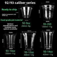 Gobelets en plastique imprimés avec logo personnalisé, gobelets jetables pour café glacé, gobelets froids en polypropylène PET, faible quantité minimale de commande avec couvercle et paille