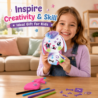 Kit de jouets en peluche à peindre avec aérographe DIY, peinture électrique par pulvérisation, animaux en peluche lavables, arts créatifs pour enfants, jouet éducatif créatif, cadeau pour fille