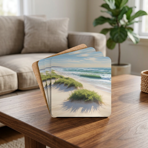 Handmade Eco Friendly Walnut Square Wooden <b>Cork</b> <b>Coasters</b> 4 Inch Classic Style Decorative Waterproof Stocked Unique Craft India - Product Image 1