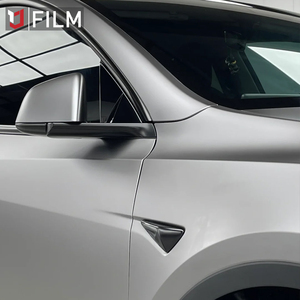 Оптовая Продажа с фабрики, матовая темно-Угольная серая виниловая пленка для автомобиля, легкое в установке, атласная серая виниловая пленка - Product Image 3