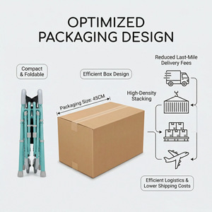 Déambulateur en fibre de carbone pliable, réglable en hauteur sur cinq niveaux, dispositif de réadaptation scolaire pour enfants - Product Image 4