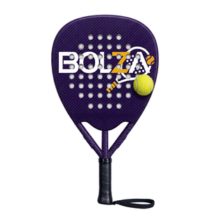 Raquette de padel en fibre de carbone 38 mm, face plate, légère, durable, perforée, pour l'entraînement et le jeu en extérieur - Product Image 1