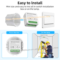 Module d'interrupteur intelligent mini Tuya Wifi / Zigbee 16A 1/2/3/4 voies, compatible avec le contrôle bidirectionnel via Smart Life, Alexa, Google Home, Yandex Alice