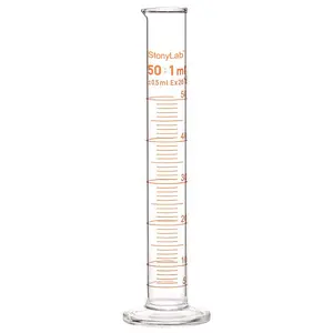 Cilindro de vidro transparente para laboratório, vaso de medição e cilindro de silicone 25cm 30cm 35cm