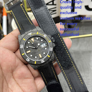 Boîtier en fibre de carbone version personnalisée - Motif en fibre de carbone au design unique - Montre mécanique haut de gamme pour homme - Product Image 6