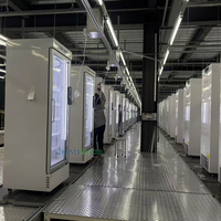 Mesin Penjual Otomatis Freezer Kabinet Ritel Lini Produksi Lini Perakitan 380V/220V 680kg Kapasitas Dapat Disesuaikan