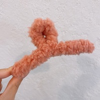 Automne et hiver Vintage filles pince à cheveux grande peluche griffe de requin avec des cheveux en laine d'agneau Simple mode Sherpa pinces à cheveux 14cm