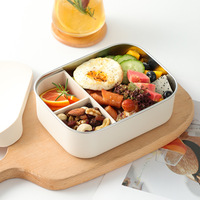 Nouveau Boîte à collation en silicone sans Bpa étanche avec logo personnalisé passe au micro-ondes Tasse à sauce Bento Boîte à lunch en acier inoxydable pour enfants avec séparateur