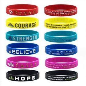สายรัดข้อมือซิลิโคนพิมพ์ลายแบบกำหนดเอง เป็นมิตรกับสิ่งแวดล้อม สายรัดข้อมือยาง สายรัดข้อมือสร้างแรงบันดาลใจสำหรับมือ - Product Image 2