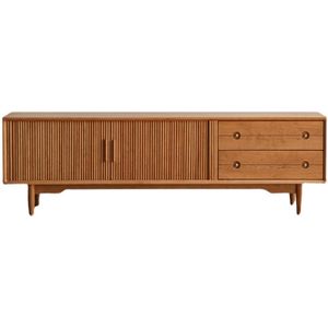 Mueble de TV de madera maciza japonesa, mueble auxiliar de almacenamiento de estilo minimalista nórdico de madera de cerezo para sala de estar, dormitorio, mueble de suelo - Product Image 5